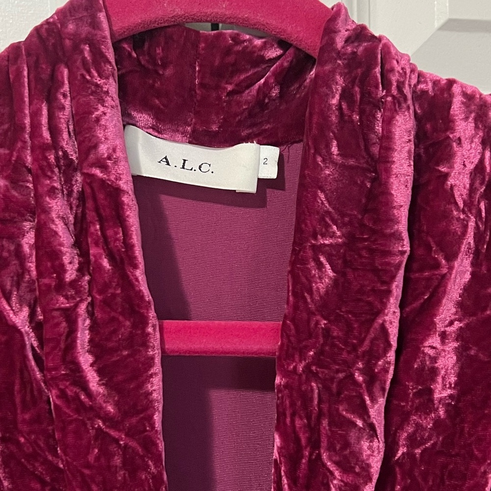 A.L.C. Kiera Velvet Pink Silk Blend Mini Dress (Size 2) - Picture 5 of 8